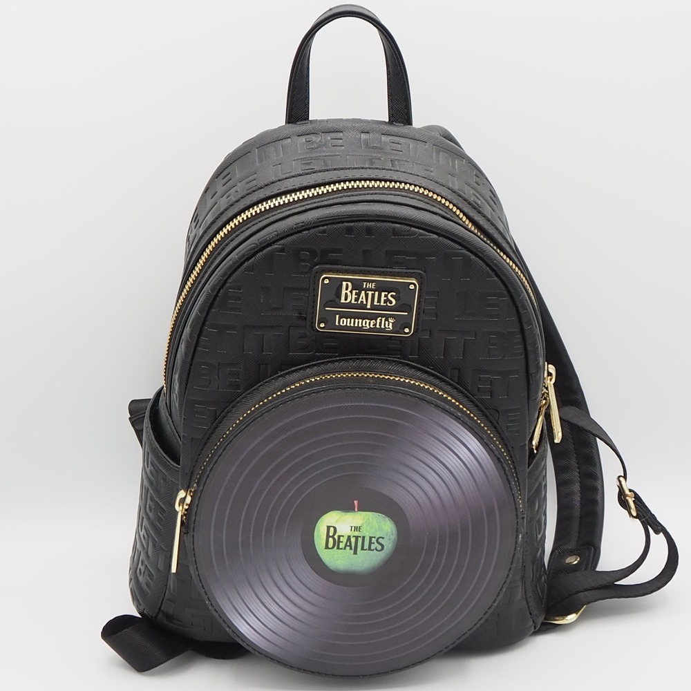 Loungefly The Beatles Black Vinyl-Front Mini Backpack